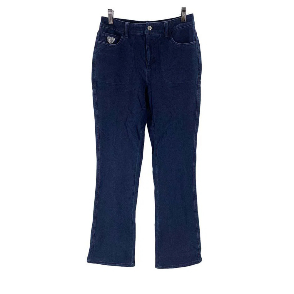 Quacker Factory Dream Jeannes 5-Pocket Boot-Cut Jeans Dark Blue - Tall